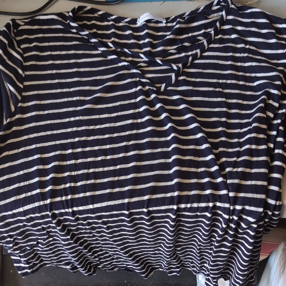 Navy Striped Women's Top